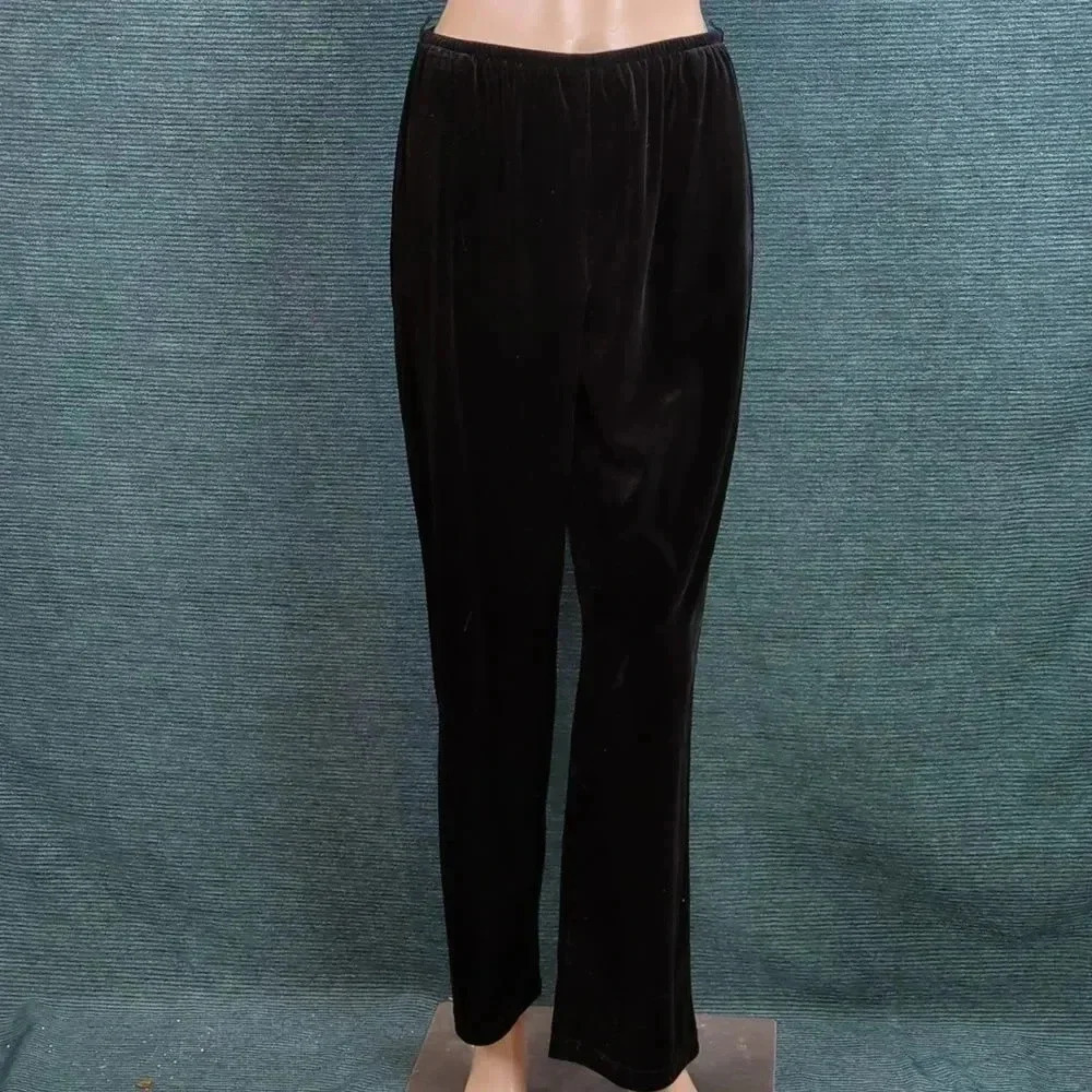 Black Velvet Pants Sag Harbor Petites - Picture 3 of 11